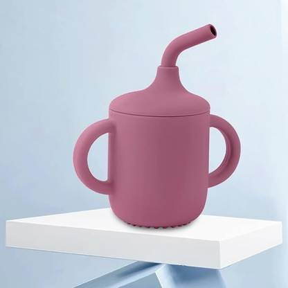 TONY STARK Baby Sipper Cup with Soft Silicone Straw & Lid, Anti-Spill Drinking Training
