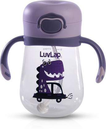 LuvLap Baby Bite Resistant Soft Silicone weighted Straw Sipper Cup with Handle, 300 ml,