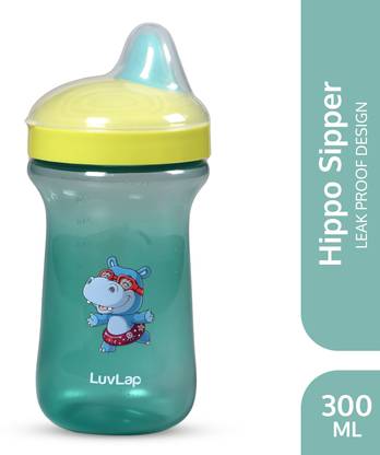 LuvLap Happy Hippo Hard Spout Sipper for Infant/Toddler, 300ml
