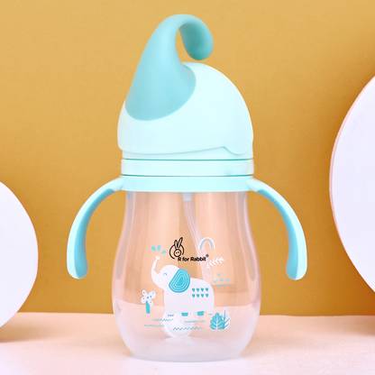 R for Rabbit Trunky Baby Straw Sipper Bottle 320 ML | Anti Spill Sippy Cup With Gravity Ball