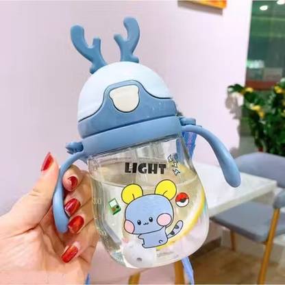 NEWKIDSCARE CHILDRENS PLASTIC CONVENIENT STRAW SIPPER BOTTLE WITH CARRYING DUAL HANDLE