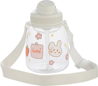 GUCHIGU Baby Sipper Bottle with Drawstring, BPA free Baby Training silicone straw cup