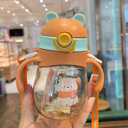 Honey Boo Little Baby Sipper/ Sippy Cup 300ml, Anti-Spill Soft Silicone Straw, 6m+
