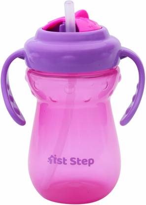 1st Step BPA Free Anti-Spill Soft Silicone Straw Baby Sipper Cup with Twin Handle- 360ml