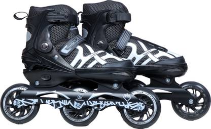 Kovea 3 Wheel Adjustable Inline Skates with 100 MM PU Wheel In-line Skates - (BLACK) In-line Skates - Size 6-9 UK