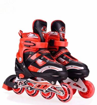 NHP TRADERS Inline Skates Shoes LED Light Skating for Boys Kids and Girls 5 to 12 Year In-line Skates - Size Free UK