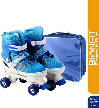 BIONFIT Adjustable Shoe Roller Skates with Toe Brake, Power Safety Strap, 5-8 years Shoe Skates - Size 1.5-3.5 UK