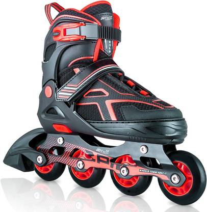 JD FRESH Wheels Skating Shoes for Boys and Girls 10 to 14 Age with Adjustable Size In-line Skates - Size 9-10/ L UK