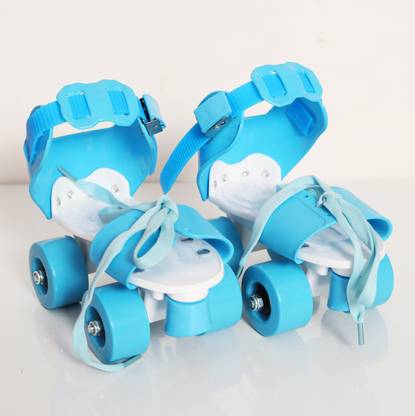 Kiaracreation oller Skates For Kids Age Group 5-13 Years Adjustable Inline Skating Shoes, Blue Quad Roller Skates - Size 9 UK