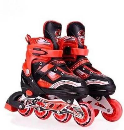 BJIK Inline Roller Skates for Boys & Girls 7 to 14 Years Adjustable Skating Shoes In-line Skates - Size 6-9 UK