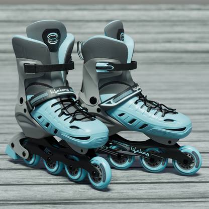 Lifelong 4 wheel Adjustable Inline Skates for Boys & Girls - Liner Roller Skates (Size-M) In-line Skates - Size 3-5 UK