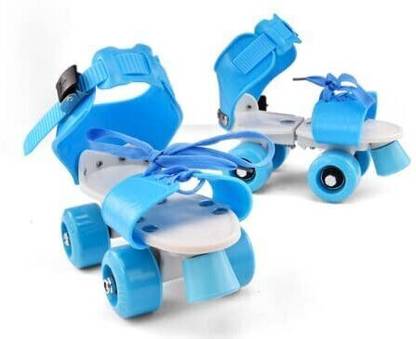 Kovea Kids Age Group 5-12 Years Adjustable Inline Skating Shoes Quad Roller Skates Quad Roller Skates - Size 4-6 UK