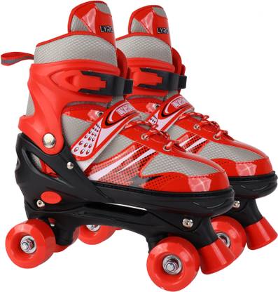 Lyrovo Adjustable Quad Roller Skates - Size Large(5-8) UK