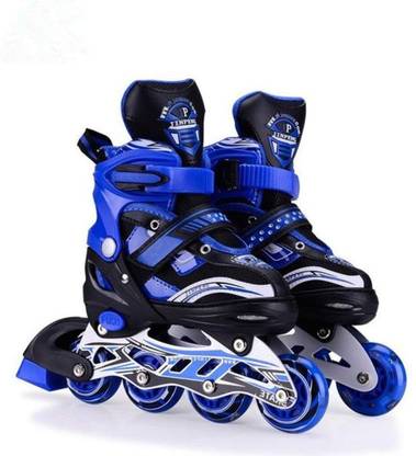 sevriza Skating Shoes Adjustable In line Size LED Wheels Skates for Kids Boys Girls In-line Skates - Size Medium UK
