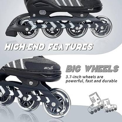 CountryLink Unisex Outdoor Skating Shoes Roller Blades with Led Flashlights Featuring Wheels In-line Skates - Size Free  UK
