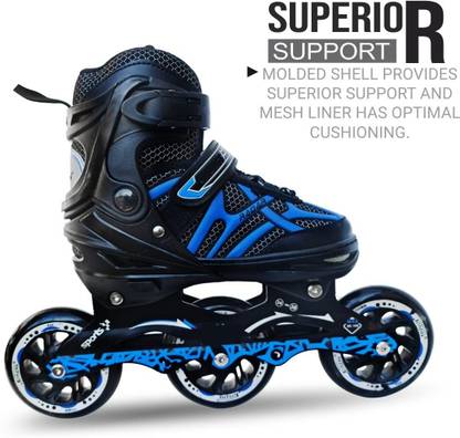 Helistr 3 Wheel Inline Skating New Liner Roller Skate Shoes for Boys & Girls In-line Skates - Size 9 UK