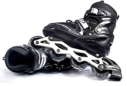 CountryLink Inline Skate Size Adjustable All Pure PU Strong Wheel Aluminum, LED Light Wheels In-line Skates - Size Free UK