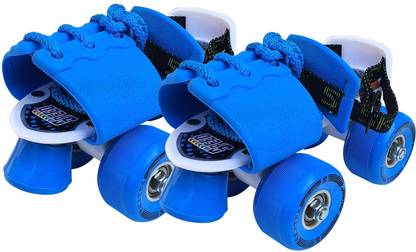 Jaspo Quick Kids Junior Roller Skates - Adjustable Length 18-21 cm Quad Roller Skates - Size 11-13 UK