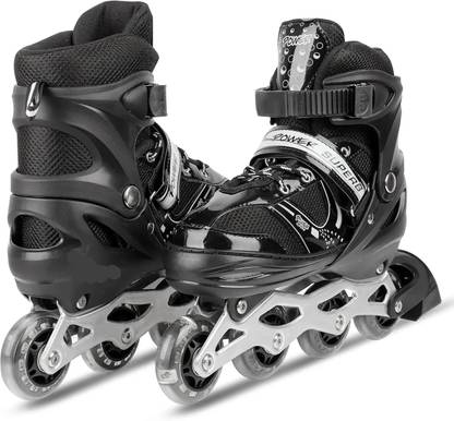 HHS SPORTS 3 in 1 Convertible, Adjustable Skates RollerSkates In-line Skates - Size 7-9 UK