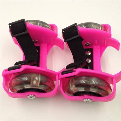 NAVRANGI Roller Skate Wheels Colorful Flashing Roller Wheels Heel Roller Adjustable Quad Roller Skates - Size NA UK