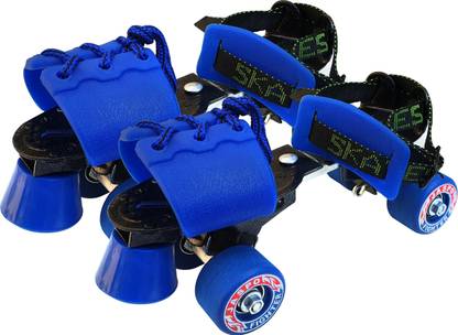 Jaspo Fighter Adjustable Rubber Wheel Skates for Senior (6-14 years) Quad Roller Skates - Size 1-8 UK