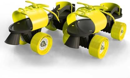 Jaspo Rapido Adjustable Roller Skates for Senior Age Group (6-14 Years Unisex) Quad Roller Skates - Size 1-8 UK