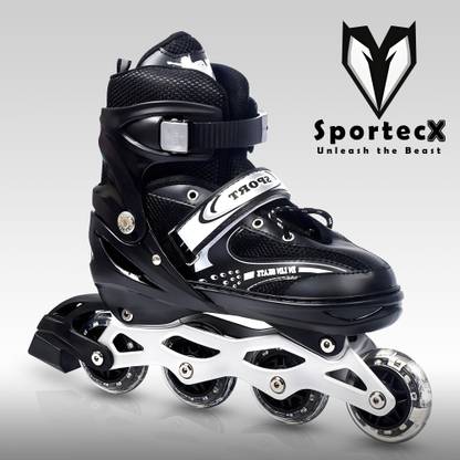 Sportecx Advance Skating shoes, Flexible size, Durable trendy design with PU LED Wheel In-line Skates - Size 6-9 UK