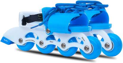Jaspo Transformer Quad and Inline 2-in1 Roller Skates for Kids (Age Upto 7 Years) Quad Roller Skates - Size 30-32 Euro