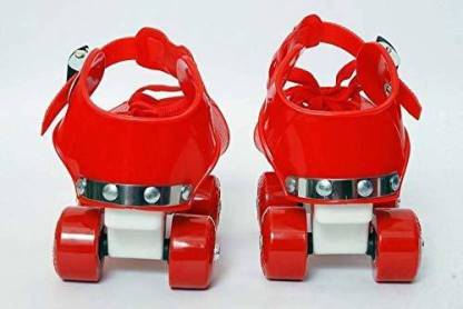 Mitansh Collection Baby Skates for Kids Boys Girls, Adjustable Skating Quad Roller Skates Quad Roller Skates - Size 16-23 UK