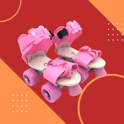 CountryLink Dry Roller Skate for Kids with Front Brake Kids Roller Adjustable Outdoor Toy Quad Roller Skates - Size 5-12 UK