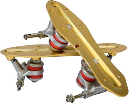 Recto Skate Aluminium Quad Golden Frame Quad Roller Skates - Size 2 UK