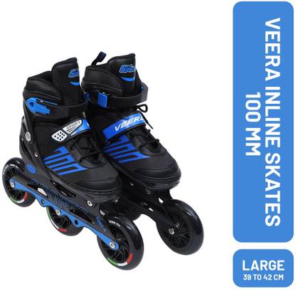VEERA Large Size Skates | 3 Wheels Adjustable Skates for Unisex Kids | 15 To 18 Yrs | In-line Skates - Size 5.5 To 8 UK
