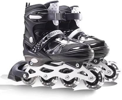 clubknight Fully Adjustable Roller Skates 4 Wheelers Skating Shoes In-line Skates - Size 6-9 UK