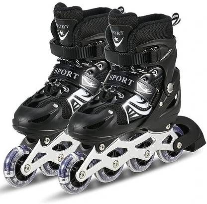 JR CLUB New In-line Skates with PULL Flashing Wheel Aluminum Body in-Line Skates In-line Skates - Size 6 - 9 UK
