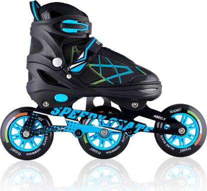 Konex 3 Wheel Inline Skates | Adjustable PU Wheel Roller Skating Shoes (XXL: 43-45) In-line Skates - Size X. Extra Large US