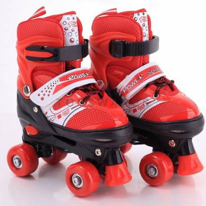 Funtool toys Adjustable Shoe Roller Skates with Toe Quad Roller Skates - Size 7 UK