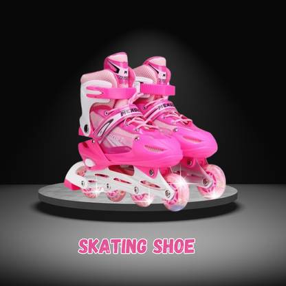 Glenston Skating Shoe Adjustable Roller Blades(red) In-line Skates - Size Free  UK