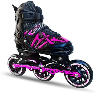 Jaspo Radar Adjustable Inline Skates with 100 MM PU Wheel (UK -5.5-8.5) In-line Skates - Size NA UK