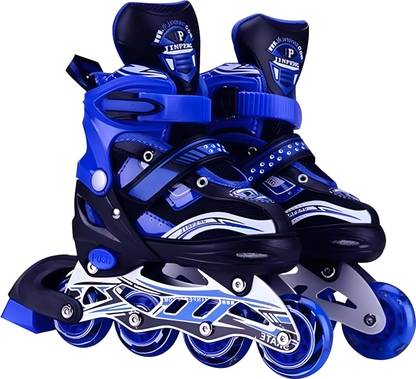 Joyful Junction with PU Flashing Wheel | Aluminum Body | LED Flash Light In-line Skates - Size Free UK