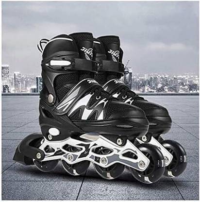 mishu Roller Skates for Girls Age Group 6-15 Years Adjustable Inline Skating Shoes In-line Skates - Size Free UK