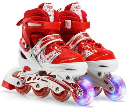 lucario Inline Skates, Adjustable Roller Skates with Front Light Up Wheels In-line Skates - Size 39 to 43 UK