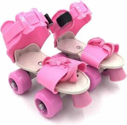 Joyful Journey Kids Quad Roller Skates - Pink Quad Roller Skates - Size 1-8 UK