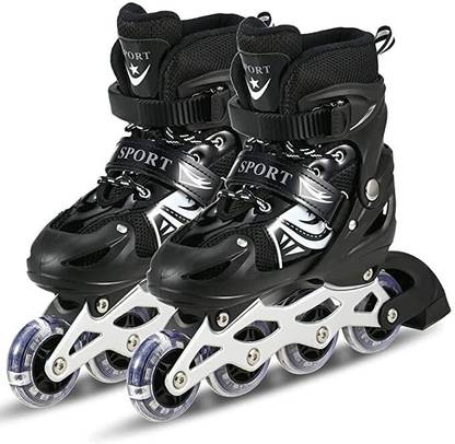 BELENZO Adjustable Length Kids Skating Shoes Assorted Design & In-line Skates - Size 6-9 UK