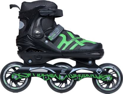 EDENGLOW 3 Wheel Adjustable with 100 MM PU Wheel In-line Skates - Size 6-9 UK