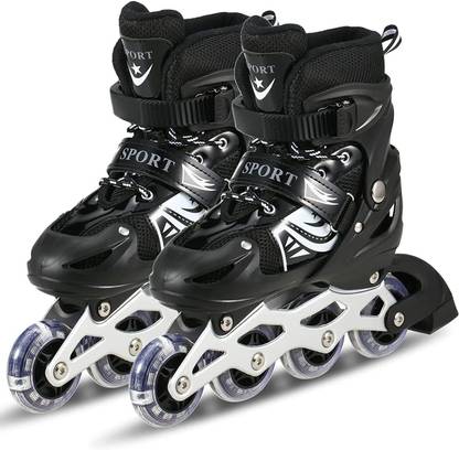 Pramukh Fashion Adjustable Inline Skates Roller Blades for Girls and Boys In-line Skates In-line Skates - Size 7 YEAR TO 17 YEAR UK