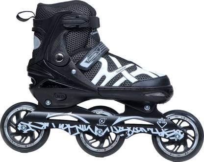EDENGLOW 3 Wheel Adjustable Inline Skates with 100 MM PU Wheel In-line Skates - Size 6-9 UK