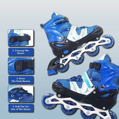 SNEPBUY 38 - 41 UK In-line Skates - Size 6-9 UK (Blue) In-line Skates - Size 6-9 UK