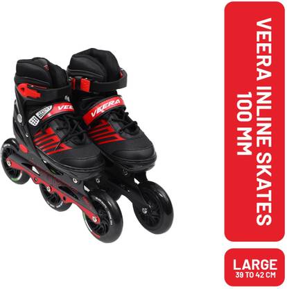 VEERA Large Size Skates | 3 Wheels Adjustable Skates for Kids | 15 To 18 Yrs | In-line Skates - Size 5.5 To 8 UK