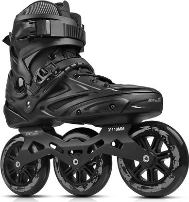 JD FRESH Inline Skates 3 Wheels Skating Shoes for Boys and Girls with Adjustable Size In-line Skates - Size L UK