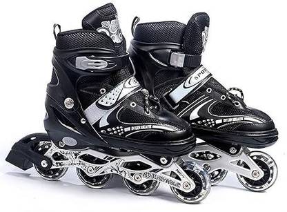 JD ENTERPEISE 4 Wheel Inline Skates Skating Shoes for Boys and Girls Age 7 to 12 Years In-line Skates - Size 6-9 UK